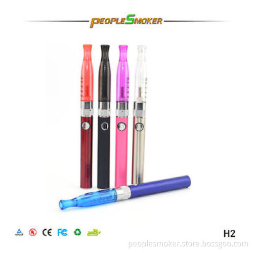 E-cigarette Kit H2 with 2 Pieces Cartomizers/Batteries, 1 Piece USB/Wall Charger/Empty Bottle